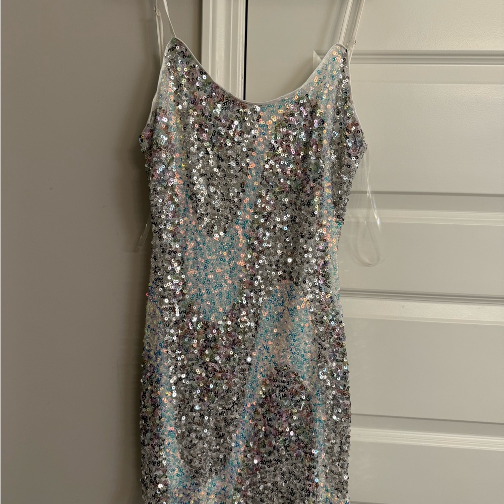 12th Tribe Silver Sequin Dress